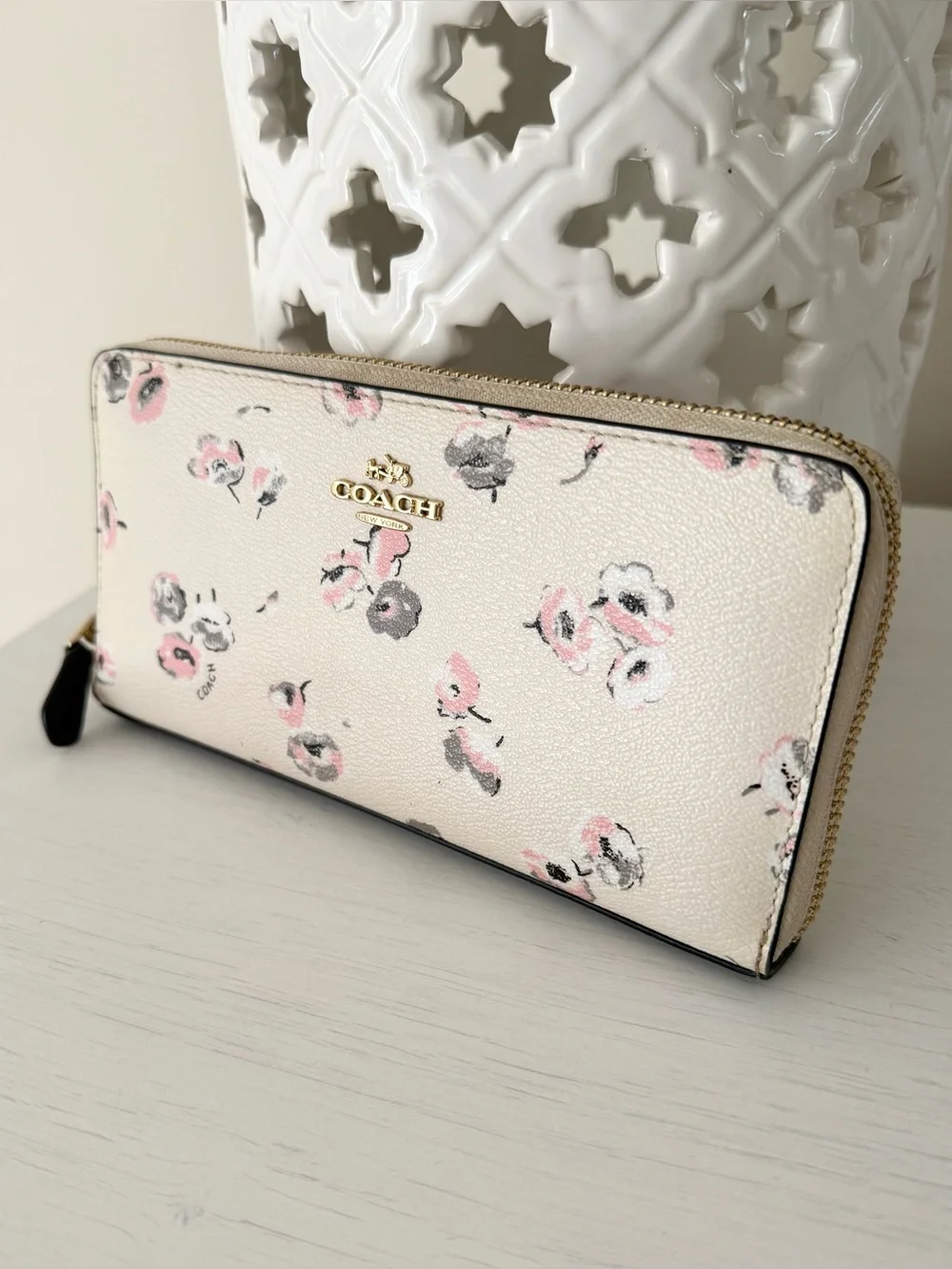 Coach HTF Wildflower Printed Long Zip Wallet